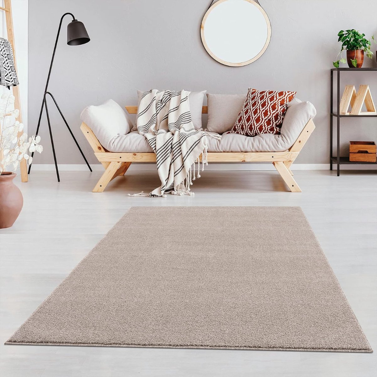 Zachte Vloerkleed - Tapijt - Vloerkleden Voor Woonkamer, Slaapkamer - Laagpolig Vloerkleed - 80 x 150 cm - Beige