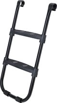 Trampolineladder - antirutsch Leiter für Trampoline - mit Metallgestell und breiten Stufen - schwarz - 6cm x 7cm