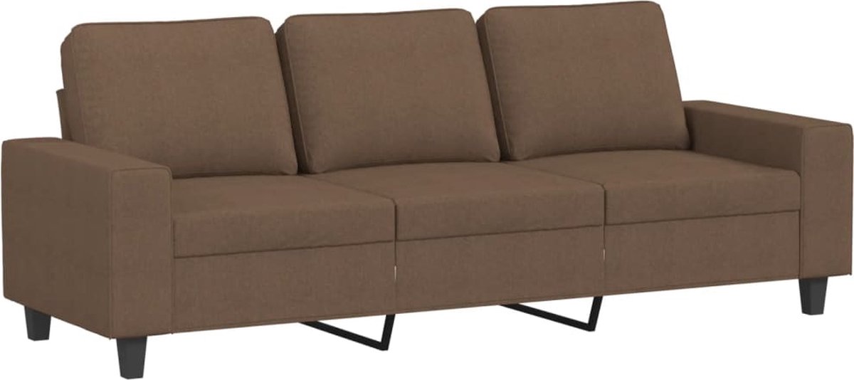 vidaXL Driezitsbank - 180 - cm - stof - bruin