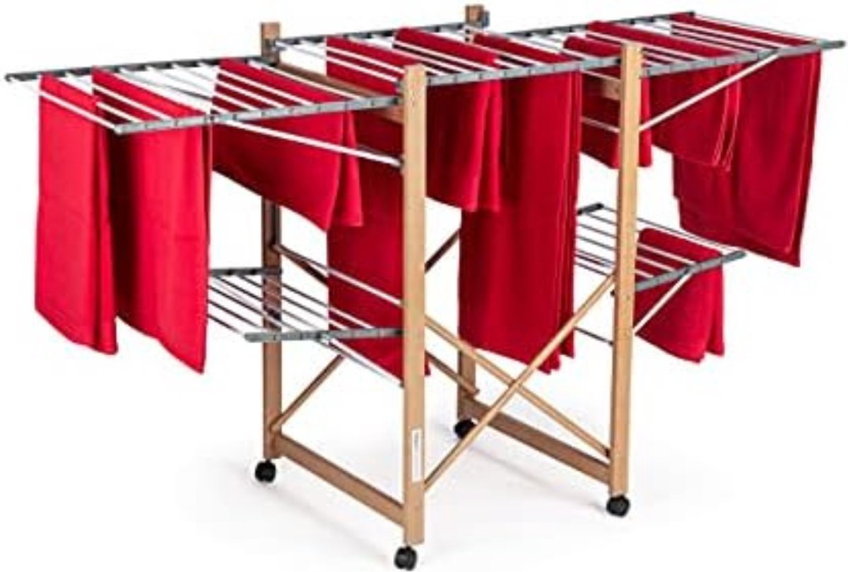 Goedkoopste Wasrek Inklapbaar Op Wieltjes - Wasrek Staand - Droogrek Op Wieltjes - Wasrek Op Wieltjes