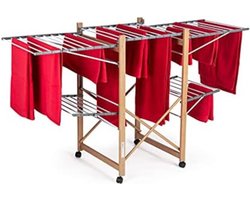 Wasrek Inklapbaar Op Wieltjes - Wasrek Staand - Droogrek Op Wieltjes - Wasrek Op Wieltjes