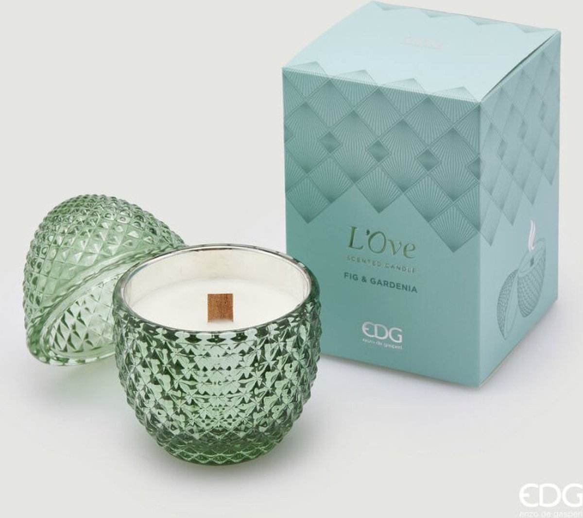EDG - Enzo De Gasperi Geurkaars Groen Fig & Gardenia D8 - Glas - Pasen