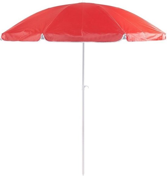 Lezen positie Leger Verstelbare strand/tuin parasol rood 200 cm - UV bescherming - Voordelige  parasols | bol.com