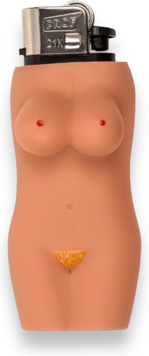 Goedkoopste Aansteker Sleeve met Erotisch Vrouwenlichaam Design - Beige