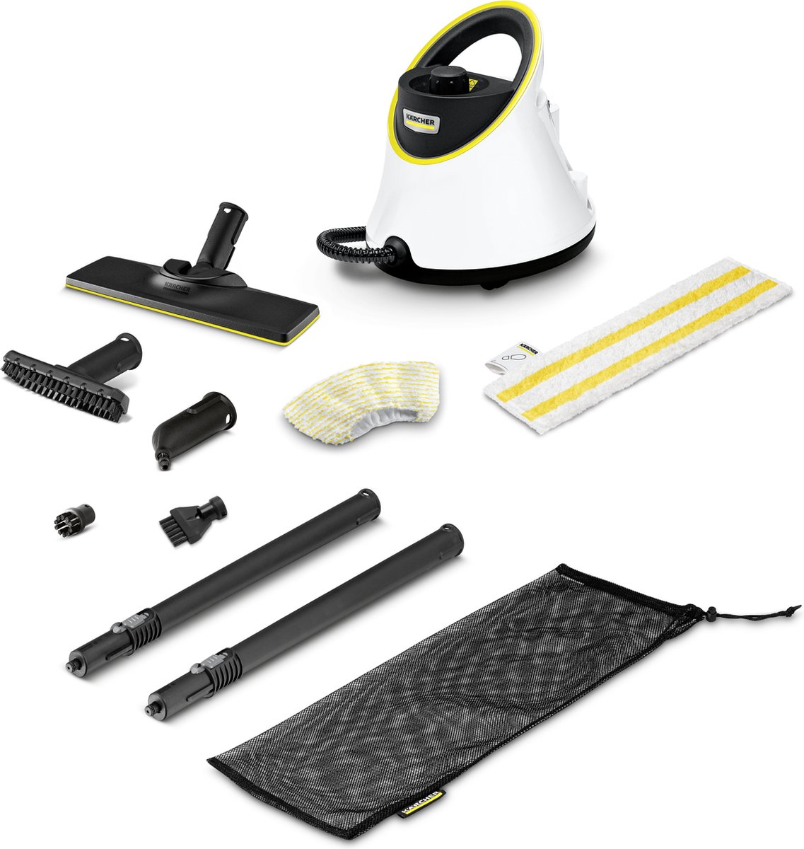 Kärcher stoomreiniger SC 2 Deluxe - Inclusief vloerreinigingsset EasyFix - 1.500 W - Opwarmtijd: 6.5min. - Gebruiksoppervlakte: 75 m² - Reservoir 1 l - Microvezeldoeken - LED Ring