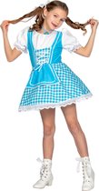 Wilbers & Wilbers - Boeren Tirol & Oktoberfest Kostuum - Blauwe Dirndle Silke Von Tirol - Meisje - Blauw - Maat 116 - Bierfeest - Verkleedkleding