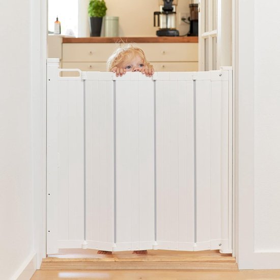 Relaxdays Babyhek Relaxdays Oprolbaar Traphekje | Verstelbaar 70-140 Cm | Geen Drempel | Voor Kinderen En Honden | Met Bor- En Wandbevestiging Traphekje Zonder