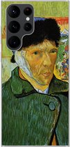 Geschikt voor Samsung Galaxy S22 Ultra hoesje - Zelfportret met verbonden oor - Vincent van Gogh - Siliconen Telefoonhoesje