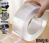 BMJ® Ruban Tape Double Face Fort - Réutilisable - 1 Mètre - Multifonctionnel Amovible - Ruban adhésif Transparent Lavable - Nano Tape pour Coller des Objets - Maison/Bureau/Voiture