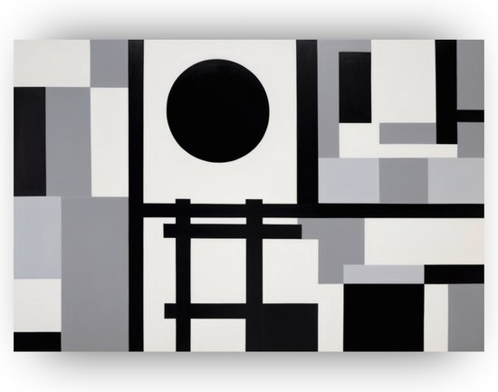 Abstracte figuren Bauhaus poster - Bauhaus poster - Poster zwart wit - Vintage posters - Posters woonkamer - Schilderijen & posters - 70 x 50 cm