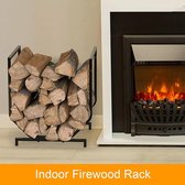 Brandhoutrek - Firewood Rack Metal Firewood Rack for Indoor and Outdoor 38.9 x 24.8 x 6.7 cm