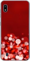 Geschikt voor Samsung Galaxy A10 hoesje - Rood - Design - abstract - Licht - Siliconen Telefoonhoesje