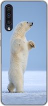 Geschikt voor Samsung Galaxy A50 hoesje - IJsbeer - Grappig - Sneeuw - Kinderen - Jongens - Meisjes - Kind - Siliconen Telefoonhoesje