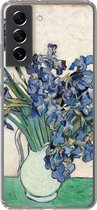 Geschikt voor Samsung Galaxy S21 FE hoesje - Stilleven van irissen - Vincent van Gogh - Siliconen Telefoonhoesje