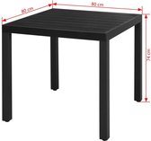 Tuintafel Zwart 80x80x74cm - Eettafel Tuin - Tuin tafel - Picknicktafel - Koffietafel Tuin - Bijzettafel - Theetafel - Dineer Tafel Buiten - Balkontafel