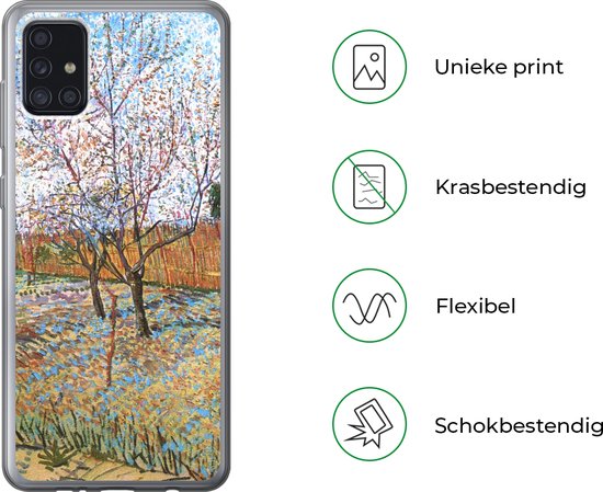 Coque Samsung Galaxy A52 5G - Pêcher en fleurs - Vincent van Gogh - Siliconen