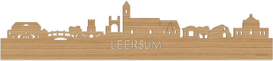 Skyline Leersum Bois de Bamboe - 120 cm - Décoration de la maison - Décoration murale - Plus de villes disponibles - Idée de salon - City Art - City art - Cadeau pour lui - Cadeau pour elle - Anniversaire - Mariage - WoodWideCities