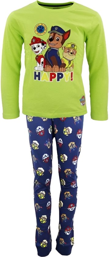 Paw Patrol pyjama - jongens - 100% Katoen - Groen/Blauw -Maat 116