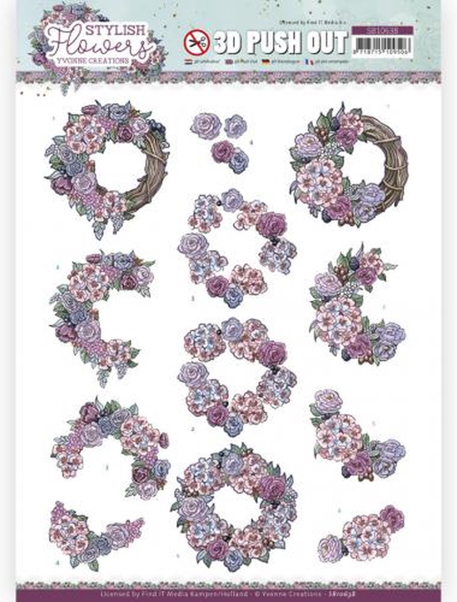 3D Push Out - Yvonne Creations - Stylish Flowers - Romantic Roses