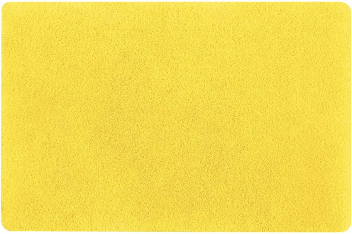 Spirella badkamer vloer kleedje/badmat tapijt - Supersoft - hoogpolig luxe uitvoering - geel - 50 x 80 cm - Microfiber - Anti slip - Sneldrogend