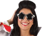 Atosa Carnaval/verkleed party bril Stars - Disco/Eighties thema - zilver - volwassenen - verkleedbrillen