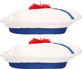 Boland Carnival dress up Sailor/Sailor hat - 2x - blanc/bleu - pour adultes - Thème maritime