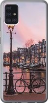 Geschikt voor Samsung Galaxy A52 5G hoesje - Amsterdam in de schemering - Siliconen Telefoonhoesje