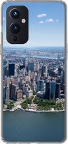 Geschikt voor OnePlus 9 hoesje - New York - USA - Skyline - Siliconen Telefoonhoesje