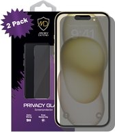 2-Pack MobyDefend iPhone 15 Screenprotectors - HD Privacy Glass Screensavers - Glasplaatjes Geschikt Voor iPhone 15