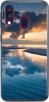 Geschikt voor Samsung Galaxy A40 hoesje - Zonsondergang bij de Nederlandse kust - Siliconen Telefoonhoesje