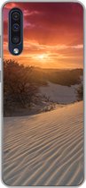 Geschikt voor Samsung Galaxy A30s hoesje - Zonsondergang bij het Nederlandse strand - Siliconen Telefoonhoesje