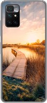 Geschikt voor Xiaomi Redmi 10 hoesje - Zonsondergang in de Nederlandse polder - Siliconen Telefoonhoesje