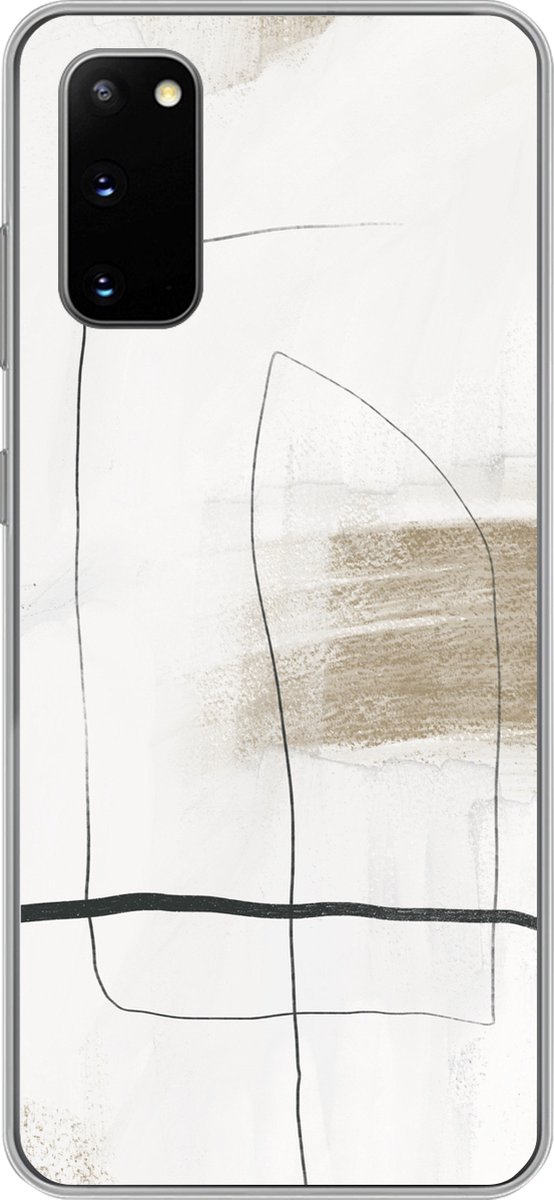 Telefoonhoesje Geschikt voor Samsung Galaxy S20 hoesje - Verf - Minimalisme - Zwart - Siliconen Telefoonhoesje Telefoonhoesje