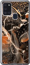 Geschikt voor Samsung Galaxy A21s hoesje - Verf - Design - Abstract - Siliconen Telefoonhoesje