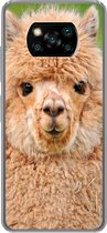 Geschikt voor Xiaomi Poco X3 Pro hoesje - Alpaca - Wol - Bruin - Siliconen Telefoonhoesje