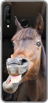 Geschikt voor Huawei P30 Lite hoesje - Paard - Grappig - Stal - Kinderen - Jongens - Meisjes - Kids - Siliconen Telefoonhoesje
