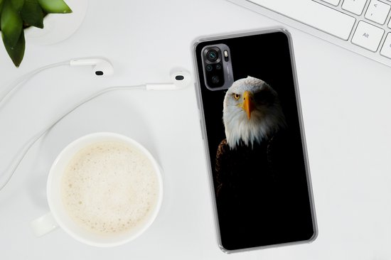 Coque Xiaomi Redmi Note 10 - Aigle - Vogel - Zwart - Coque de téléphone en Siliconen