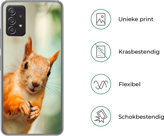 Coque Samsung Galaxy A33 5G - Écureuil - Drôle - Noix - Enfants - Garçons - Filles - Enfant - Coque de téléphone en Siliconen