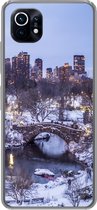 Geschikt voor Xiaomi Mi 11 hoesje - New York - Central Park - Winter - Siliconen Telefoonhoesje