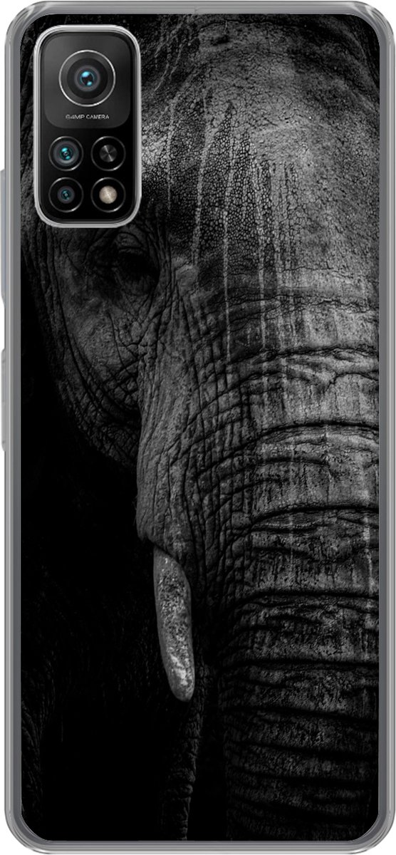 Telefoonhoesje Geschikt voor Xiaomi Mi 10T 5G hoesje - Olifant - Dier - Portret - Siliconen Telefoonhoesje Telefoonhoesje