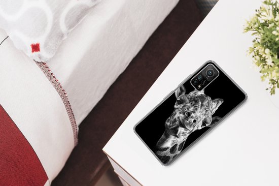 Xiaomi Mi 10T 5G - Girafe - Animal - Zwart - Wit - Coque de téléphone en Siliconen