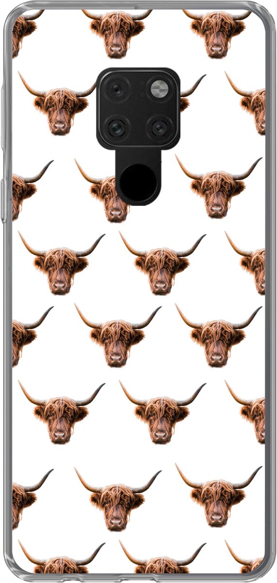 Telefoonhoesje Geschikt voor Huawei P40 Lite hoesje - Schotse hooglander - Koe - Patroon - Siliconen Telefoonhoesje Telefoonhoesje