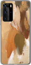 Geschikt voor Huawei P40 Pro hoesje - Verf - Oranje - Groen - Siliconen Telefoonhoesje