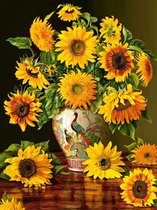 Lienz® Diamond Painting volwassenen 40x50cm – Rond – Bloemen – Zonnebloemen - Volledig - Pakket Volwassenen