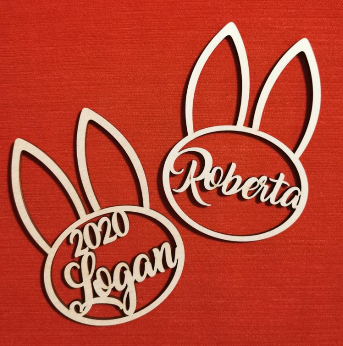 Paasdecoratie gepersonaliseerd in hout | Paascadeau | Hanger Pasen met naam | Pasen | Pasen hanger | Houten aanhangwagen | Paasnest | paasmandje/konijntje met gepersonaliseerde naam