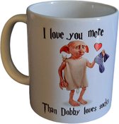 Harry Potter Dobby mok - Harry potter - Cadeau voor vrouw - Koffiemok - Grappige cadeaus -Love you cadeau- Cadeau voor man - Kado man - Kado vrouw - Valentijn cadeautje voor haar - Mokken en bekers - Verjaardag cadeau - Koffiekopjes - Mok met tekst
