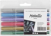 Metallic marker, metallic kleuren, lijndikte 2-4 mm, 6 stuk/ 1 doos