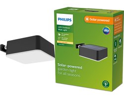 Philips LED Philips Vynce solar wandlamp vierkant - zwart