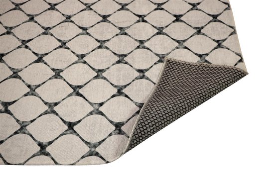 Furni24 Tapis de passage (80x150 cm, gris clair-crème-1)