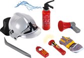 Klein Toys 7-delige brandweerset - brandblusser, zaklamp, helm, handschoenen, koevoet, megafoon, mobiele telefoon - incl. 0,5 L watertank - multicolor